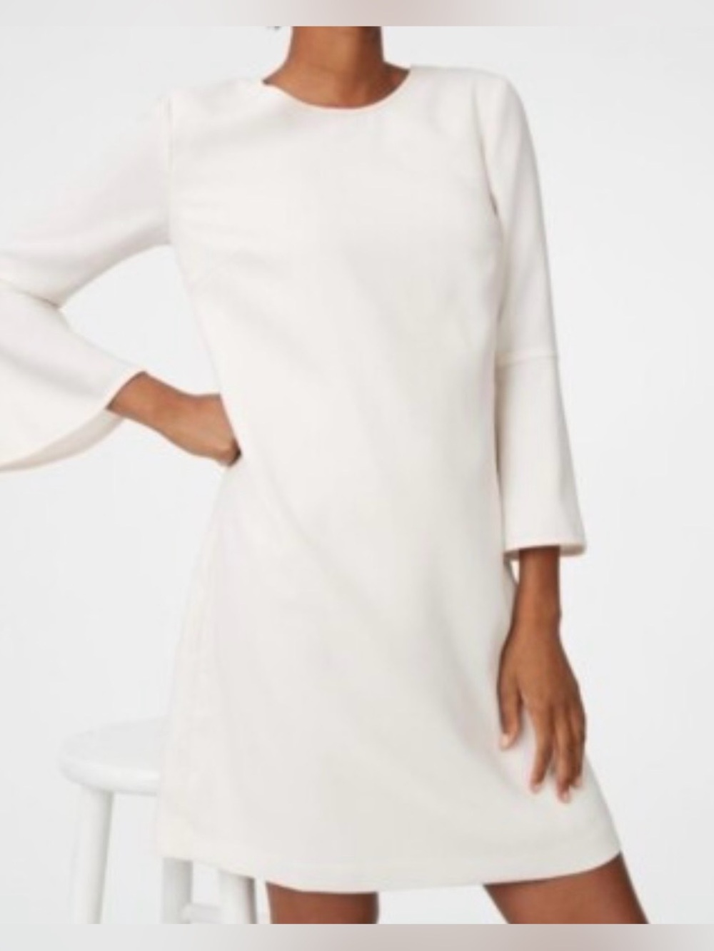 Club Monaco Larchye Bell Sleeve Dress-Off White-Size 6